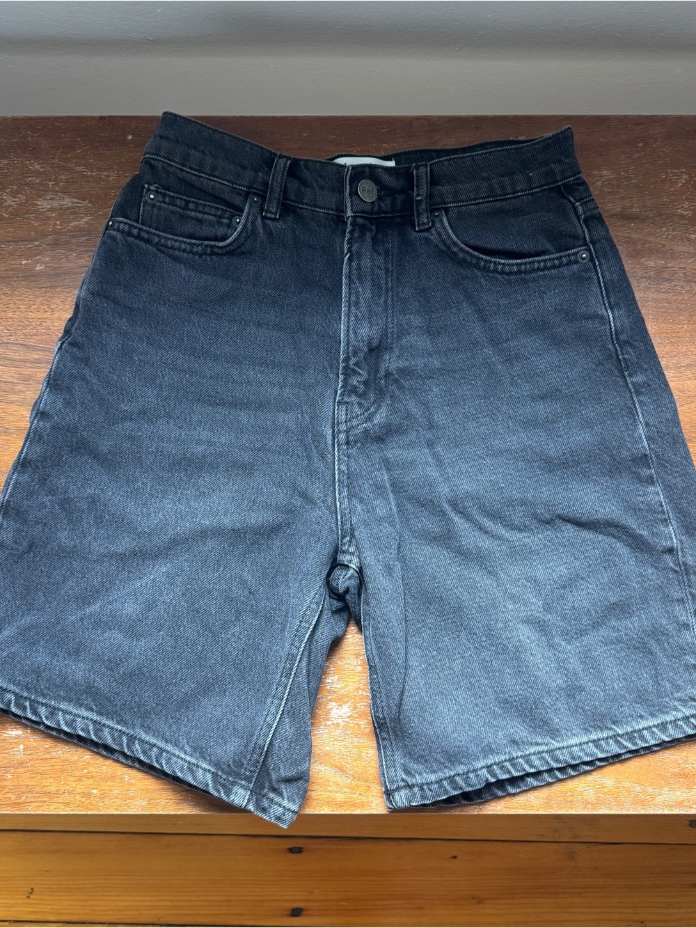 Reformation Black Denim Jean Sammie Shorts